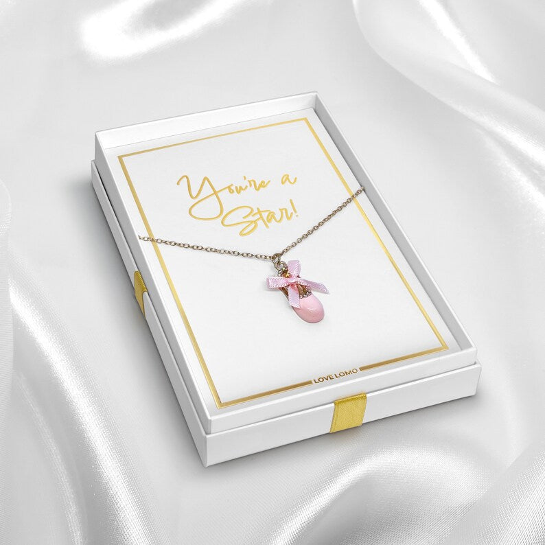 “You’re a Star!” Ballet slipper necklace gift