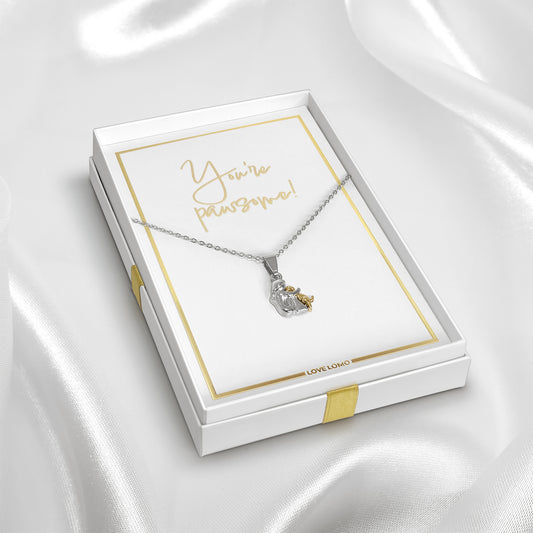 Charity “You’re Pawsome” Dog Hug necklace gift